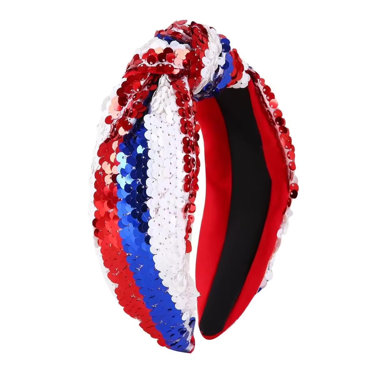 Patriotic Sparkle: Red, White, & Blue Sequin Headband