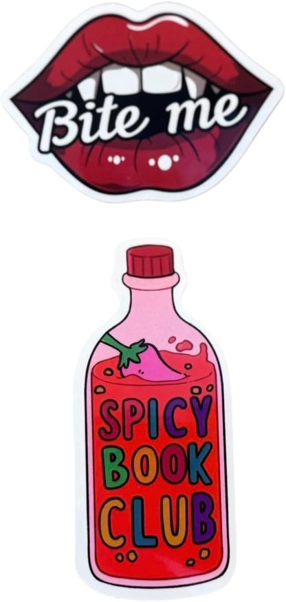 50PCS Smutty Book Stickers for Kindle Adult,Bookish Smut Reading Booktok Dark Romance Case Journal Water Bottle Sticker Spicy Lover Gift Funny Aesthetic Pink Laptop Phone Decal Decor (Bookish)