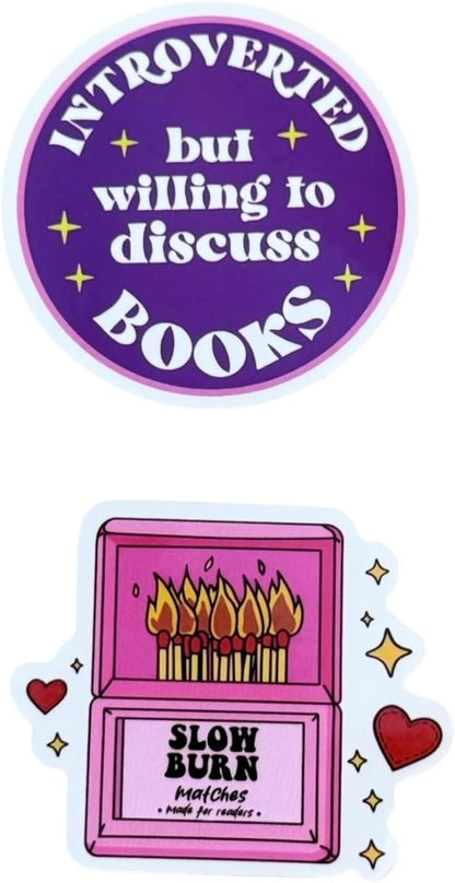 50PCS Smutty Book Stickers for Kindle Adult,Bookish Smut Reading Booktok Dark Romance Case Journal Water Bottle Sticker Spicy Lover Gift Funny Aesthetic Pink Laptop Phone Decal Decor (Bookish)