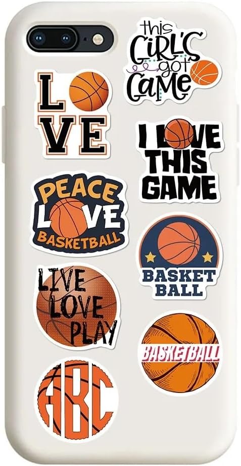 50pcs Waterproof Basketball Stickers - Vinyl Decals for Laptops, Water Bottles, Skateboards