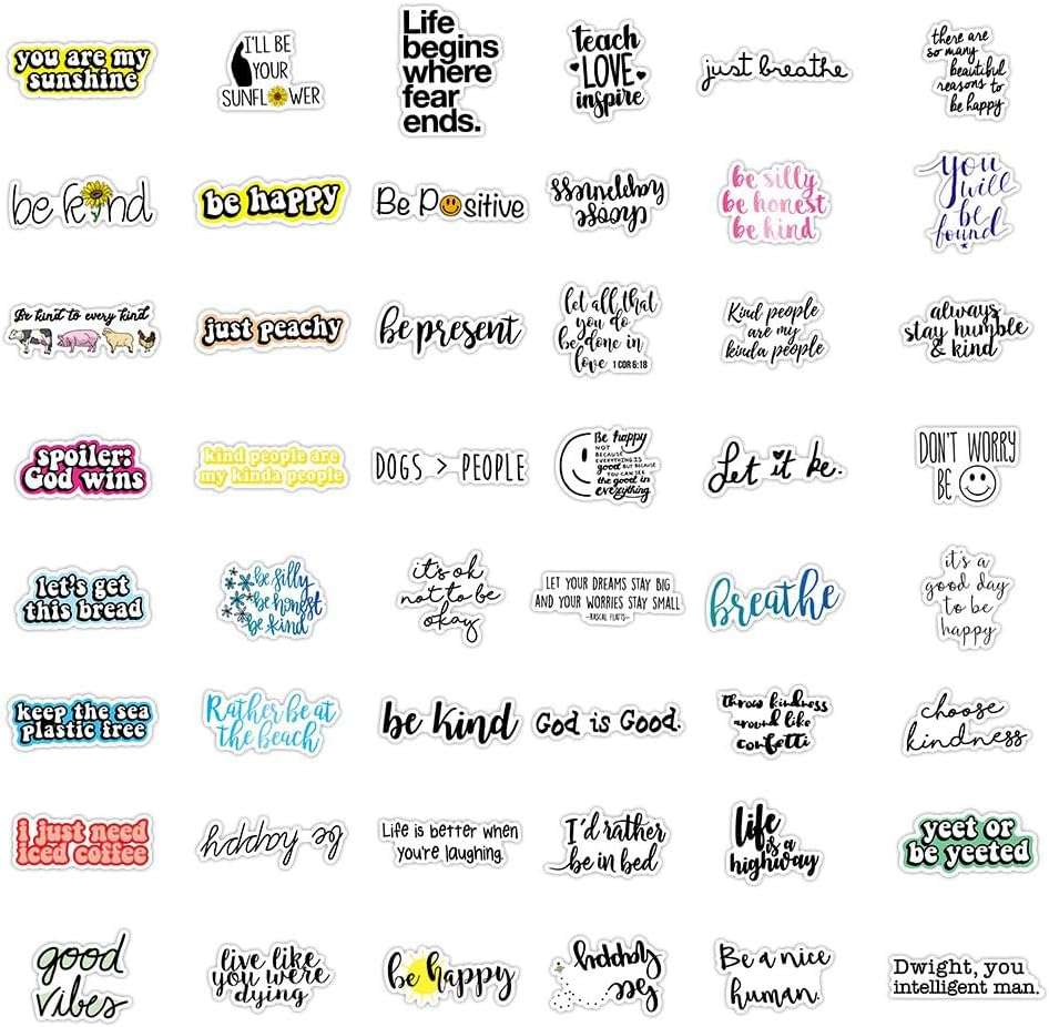 Positive Quote Stickers: 50 Motivational Decals