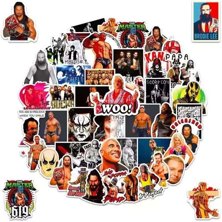 WWE Stickers | 50pcs Waterproof Vinyl Stickers