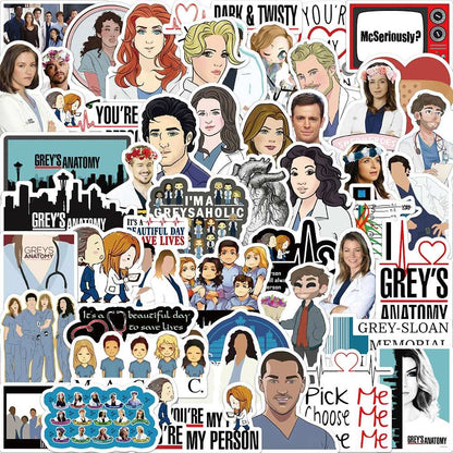Greys Anatomy Stickers | 50pcs Waterproof Vinyl Stickers