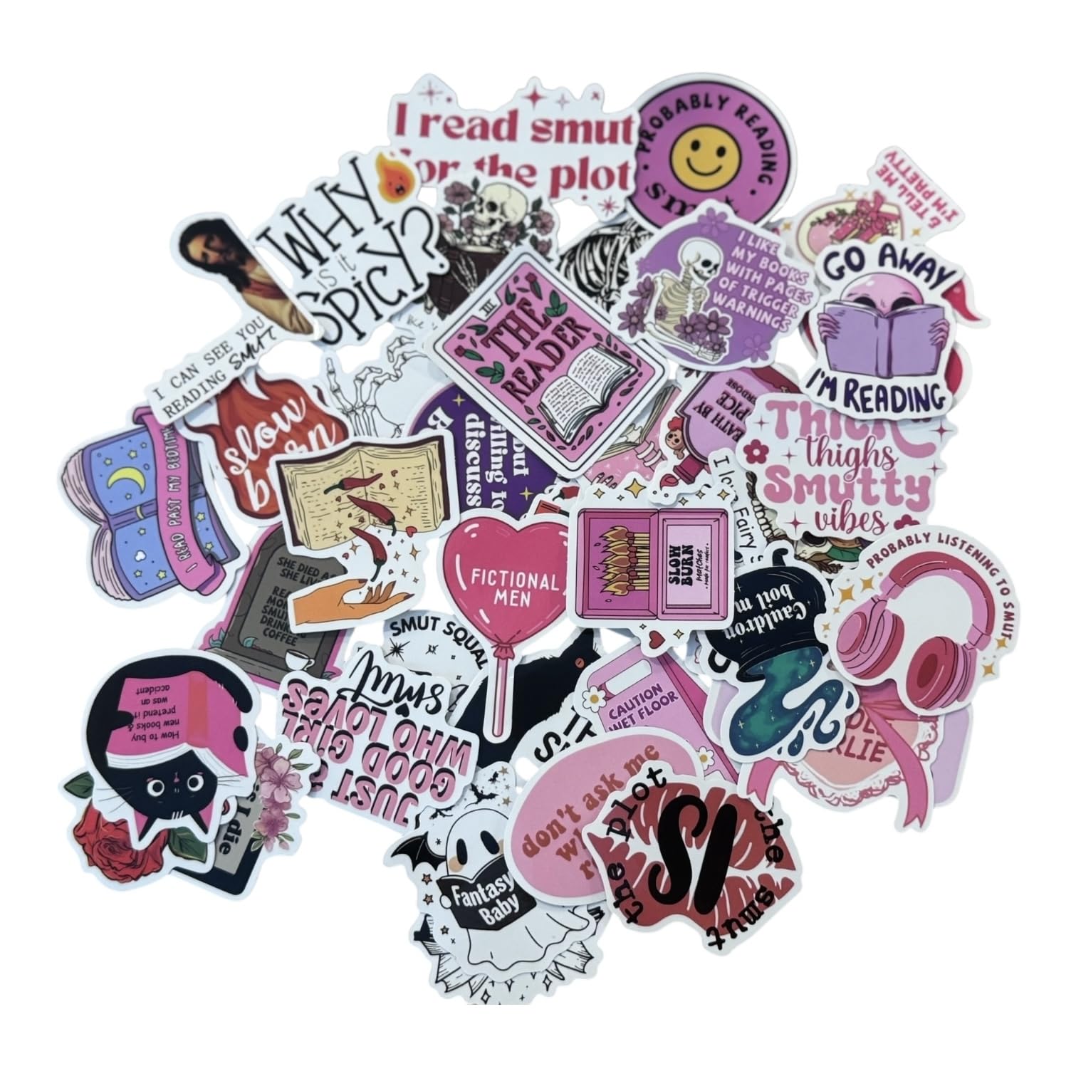 Aesthetic Bookish Smut Stickers for Kindle Paperwhite, BookTok inspired Vinyl Decals for Romance Readers