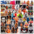 WWE wrestling icons waterproof vinyl sticker set for gym bottles and lockers.